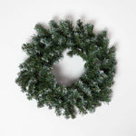 HOMESCAPES Green Snow Dusted Christmas Wreath, 18 Inches
