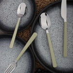 Cutlery Sets Stainless Steel Olive Green Abs Handle 24 Piece Set | One Size | Green