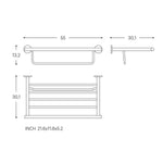 Towel Rack Shelf Matt Black Architect Sp (56cm)