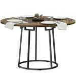 Round Dining Table For 4-6 Space Saving 120 Cm | Rustic Brown