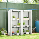 3 Tier Lean-to Mini Greenhouse W/  Hemmed Edging | Gray