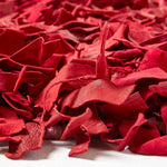 Dallas Leather Shaggy Rug | 120cm x 180cm | Red
