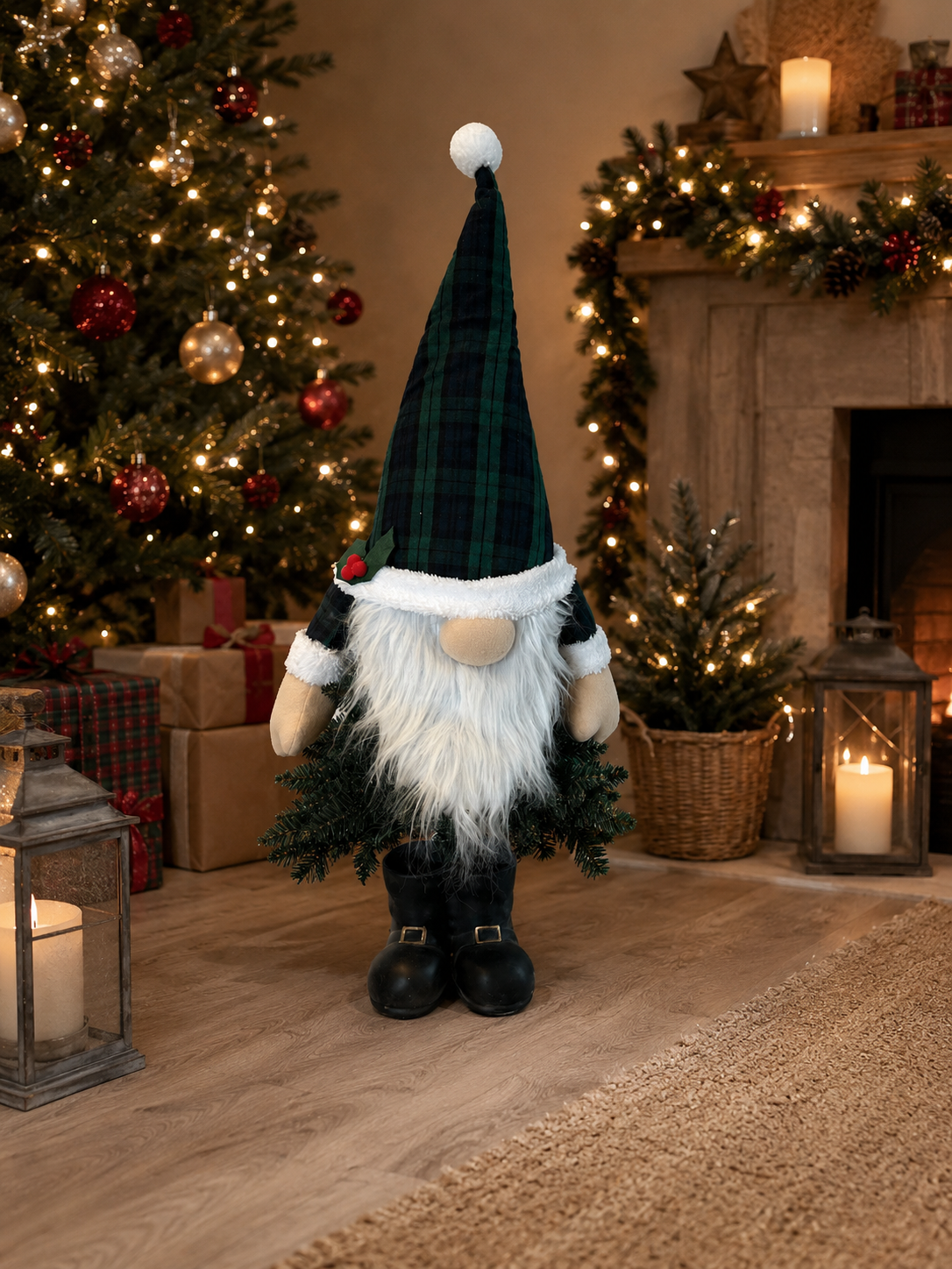 Indoor & Outdoor Living Hamish The Highland Gnome - Light-up Tartan Gnome