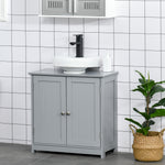 Under-sink Storage Cabinet Adjustable Shelf Drain Hole | One Size | Gray