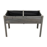 Raised Garden Bed With Optional Non-woven Liner, Fir Wood Elevated Planter Box With Drainage Holes | Grey