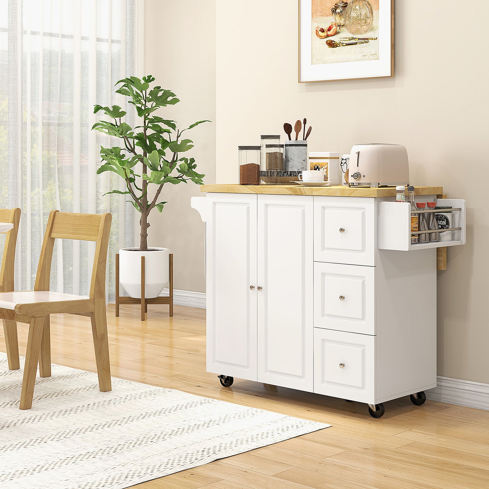 Drop Leaf Island With Utility Storage