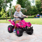 6v Kids Electric Quad Bike With Music, Forward Function | Pink