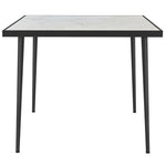 Square Outdoor Dining Table, Marble Effect Top | White