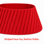 Round Faux Fur Christmas Tree Skirt With Velcro Closure | Red