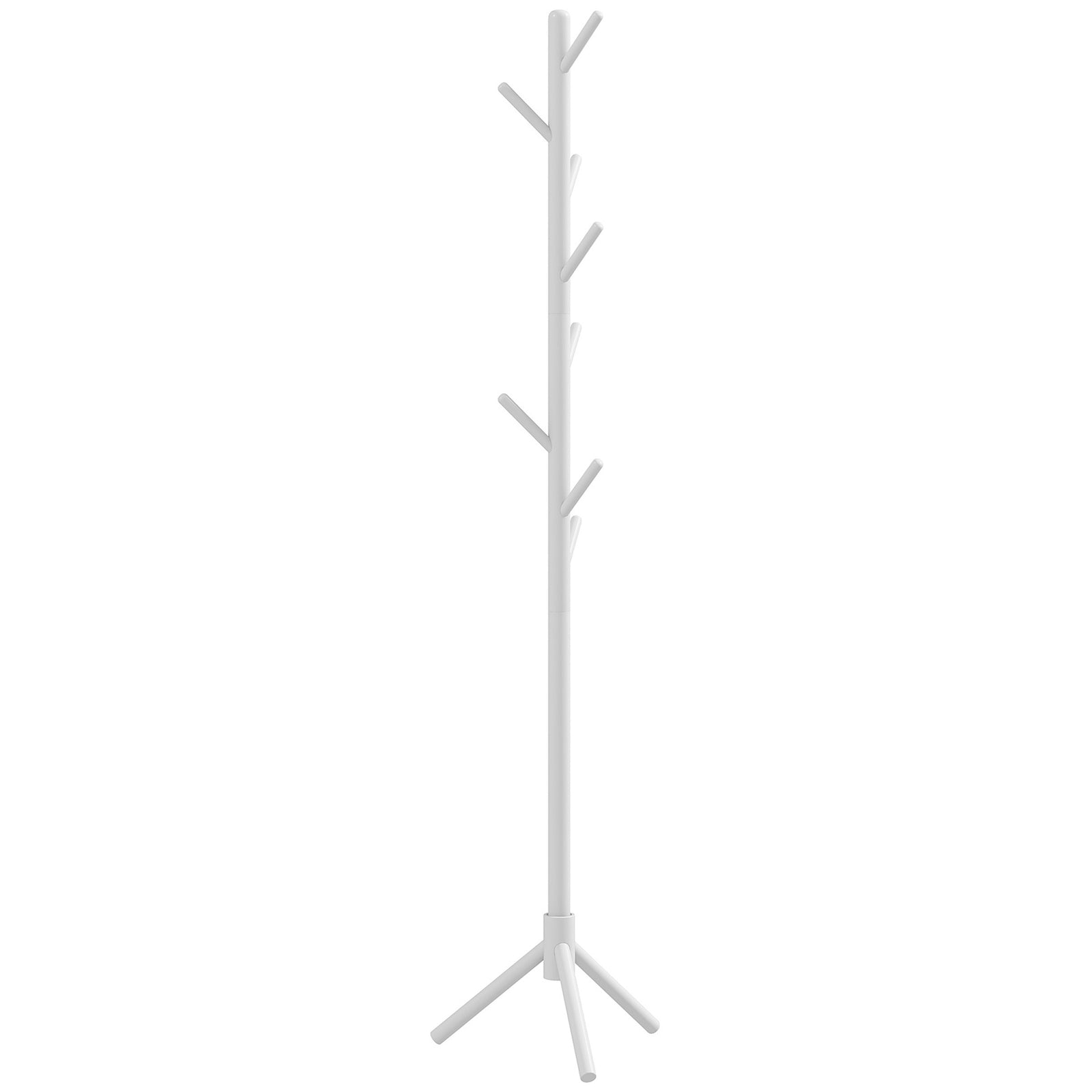 Coat Rack Bamboo Coat Stand With 8 Hooks For Handbags | One Size | White
