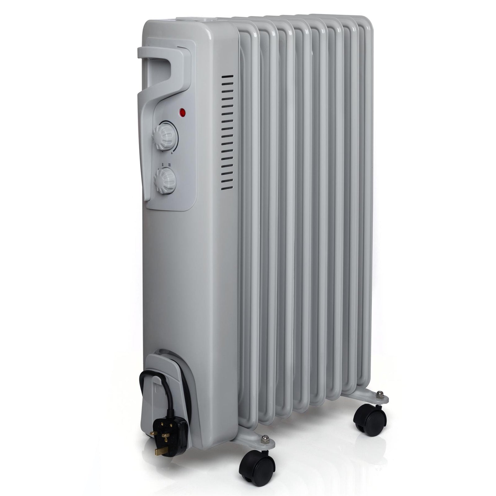 Oil Filled Radiator Portable Electric Room Oil Heater 3 Heat Settings | 2000w | Grey