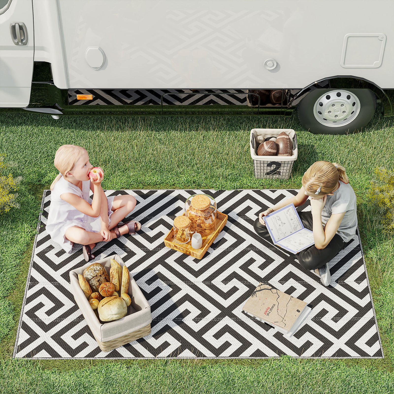 121x182cm Outdoor Straw Rug For Camping/picnic