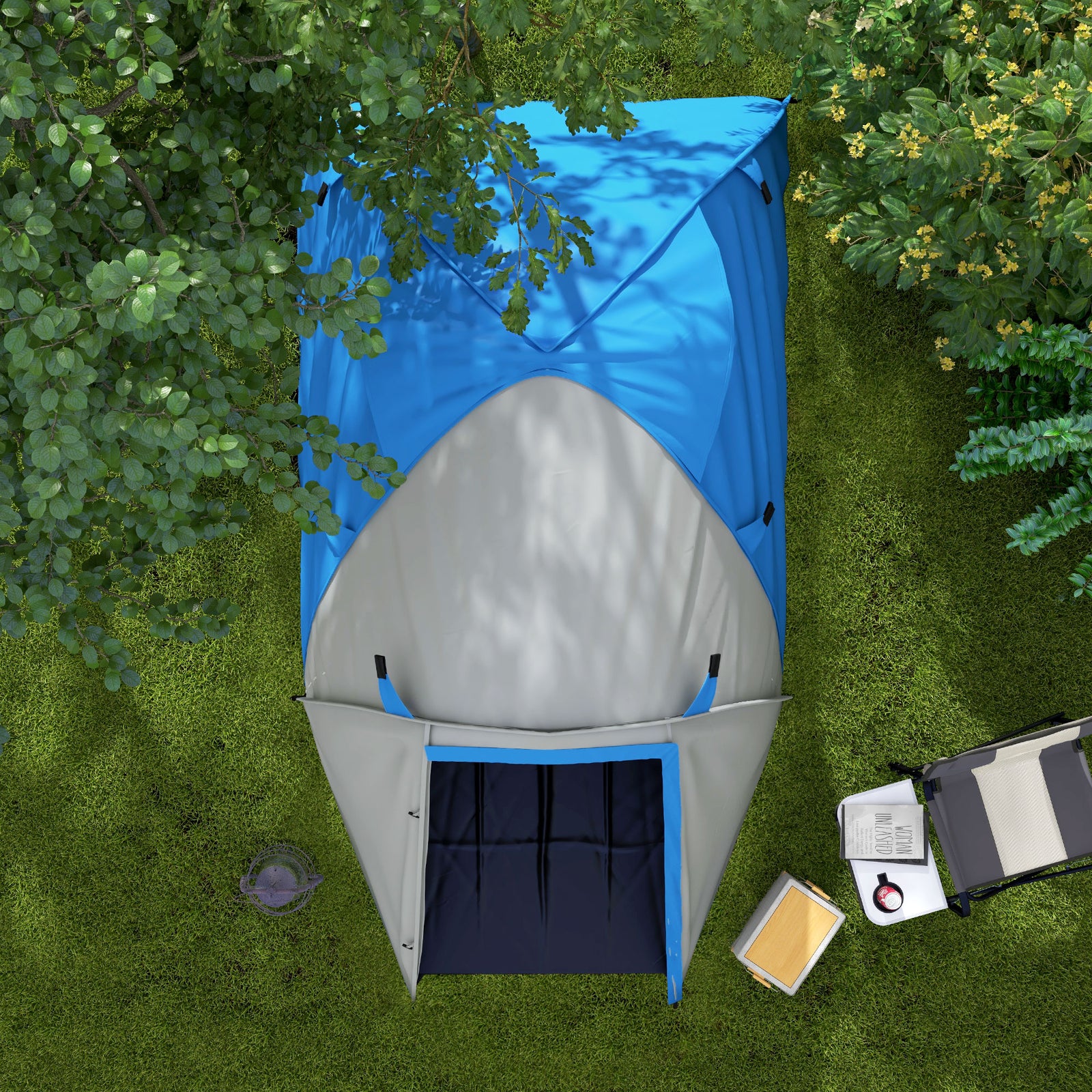 2-3 Man Camping Tent With Living Area, 2000mm Waterproof | Blue