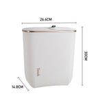 Kitchen Bathroom Hanging Waste Bin With Lid | Large | Pearl White