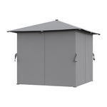 3m X 3m Outdoor Metal Gazebo With Pa-coated Canopy, Solar Led Lights & Remote