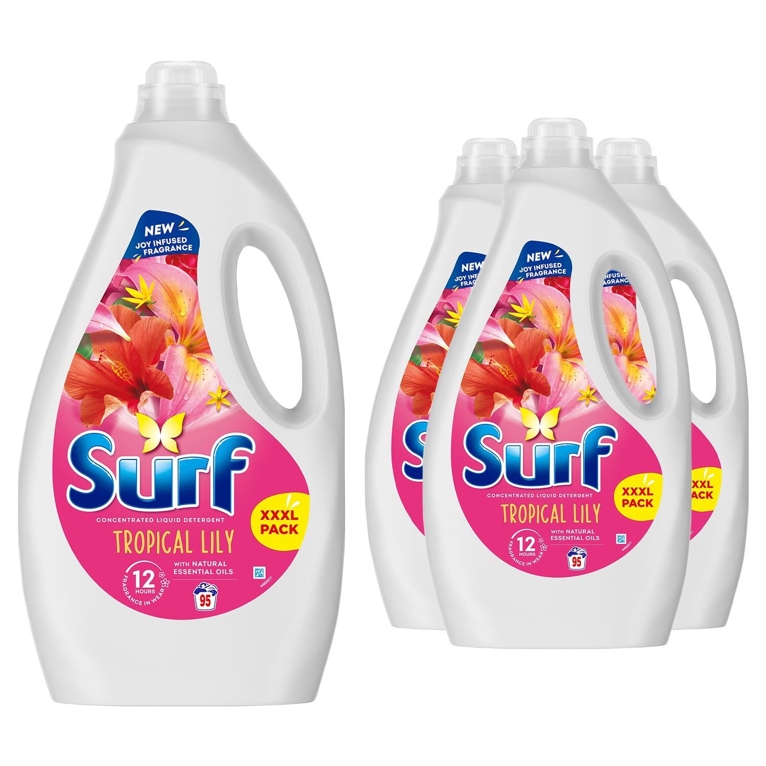 Xxxl Laundry Washing Liquid Detergent Tropical Lily 95 Washes, 2.565l, 4 Pk