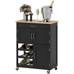 Kitchen Trolley, Rolling Island Storage Cart With Drawer, Black