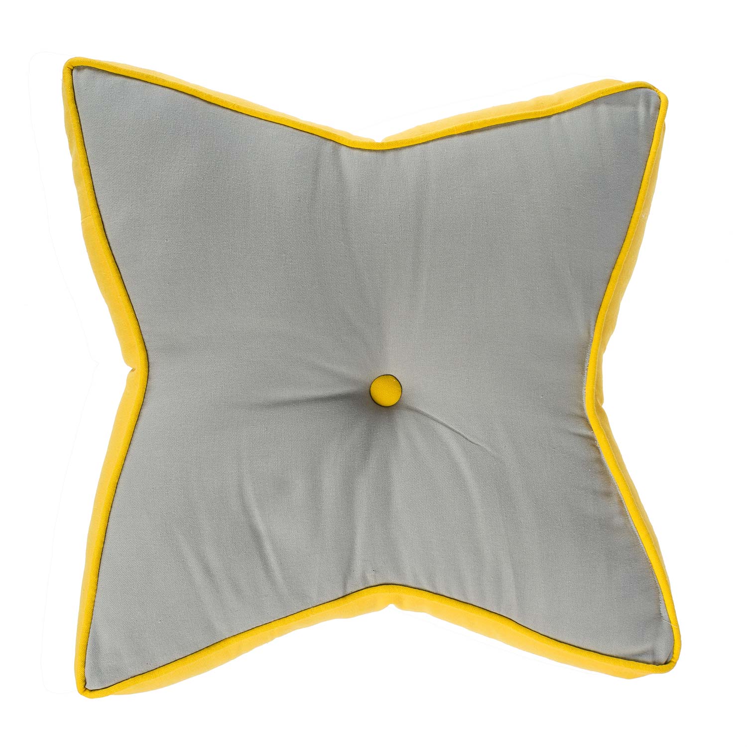 Star Shaped Floor Cushion | Yellow & Grey