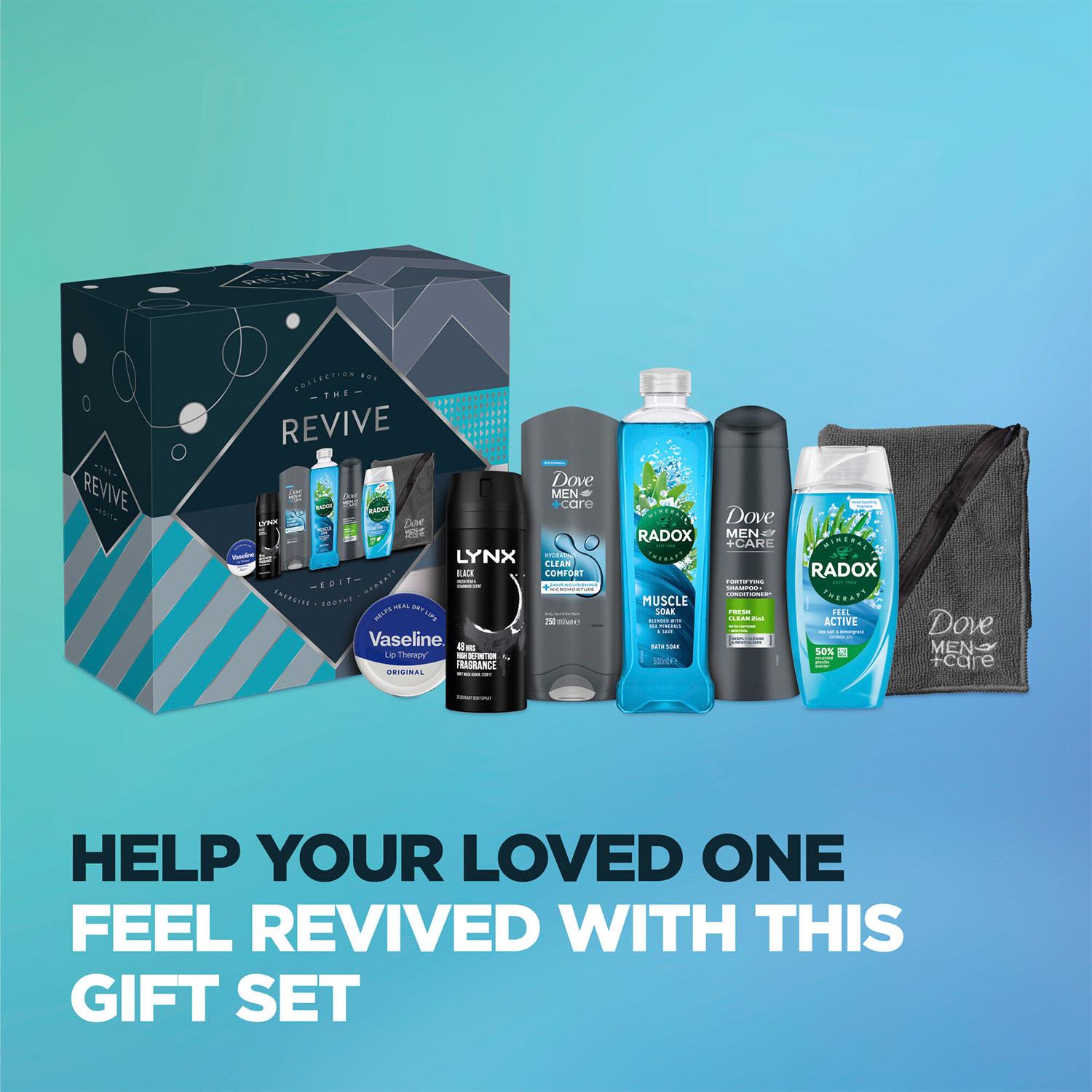 The Revive Collection Box 6 Pieces Multi-branded Gift Set For Him With Gym Towel