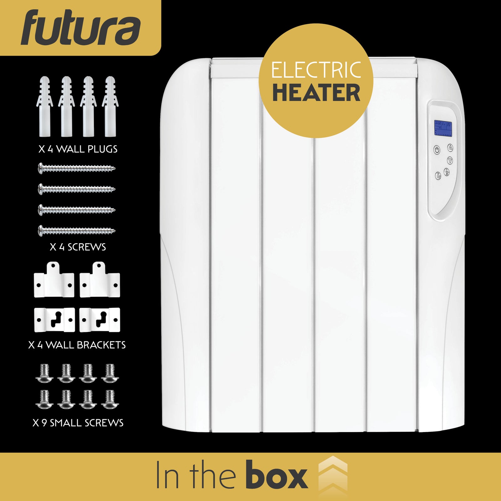 Electric Radiator Panel Heater Wall Mounted Advanced Timer Digital Thermostat, Bathroom Safe Room Heater | 1000w | White