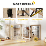 4 Panel Freestanding Pet Gate Foldable With Door For Stairs, Doorway
