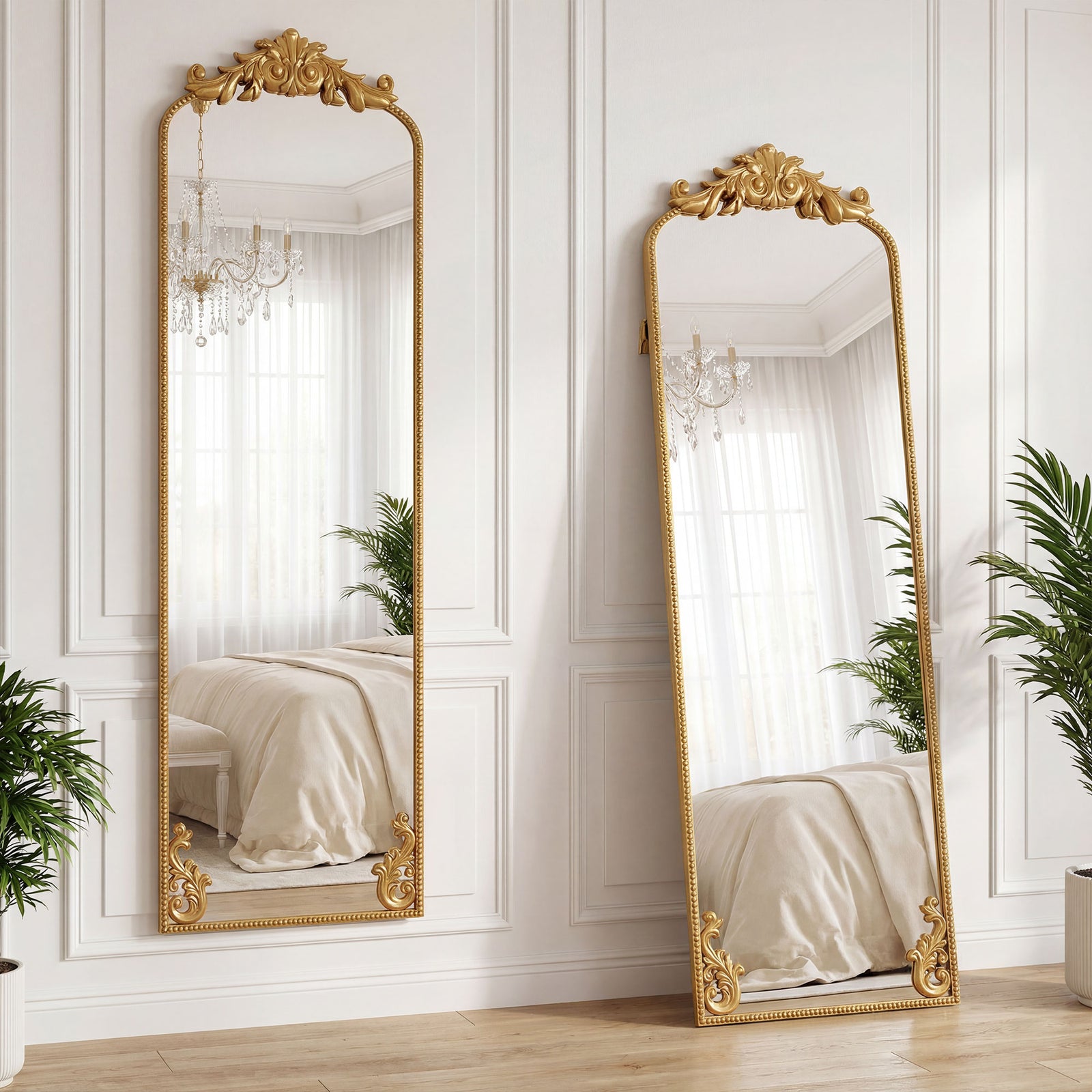 HOMCOM 50 X 160 Cm Full Length Mirror With Metal Frame, Gold Tone