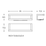 Bathroom Shelf, Organizer Glass Wiper Matt Steel Architect S+ Collection