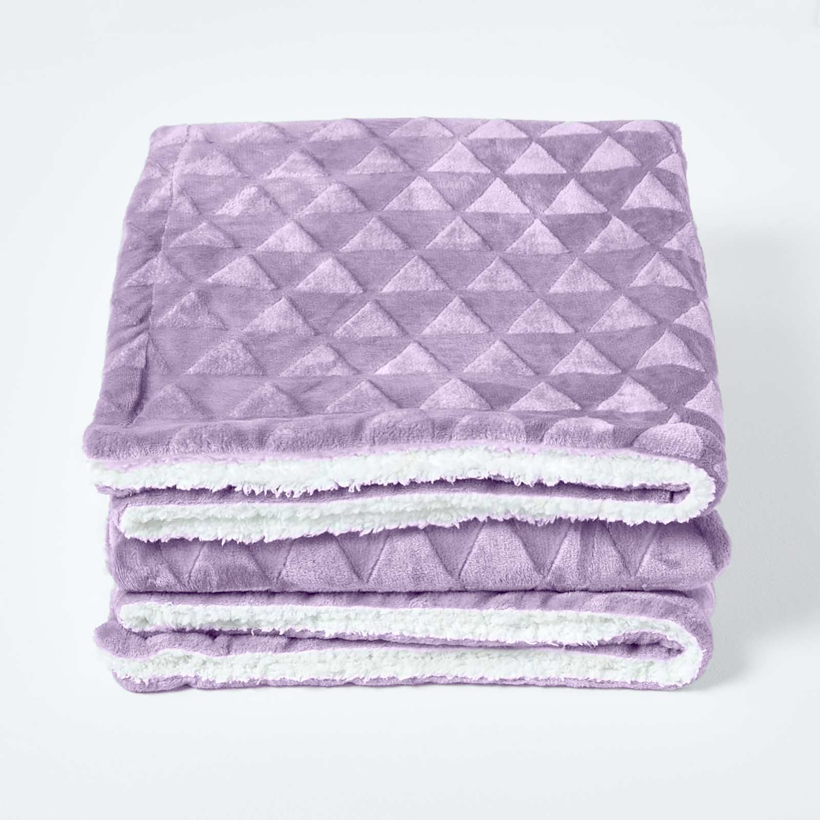 Geometric Triangle Velvet Throw | 200cm x 230cm | Purple