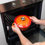 Cast Iron Dutch Oven Casserole Pot With Lid - 20cm (2l)  | Orange