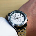 Talking Atomic Watch, Silver, Fixed Bracelet