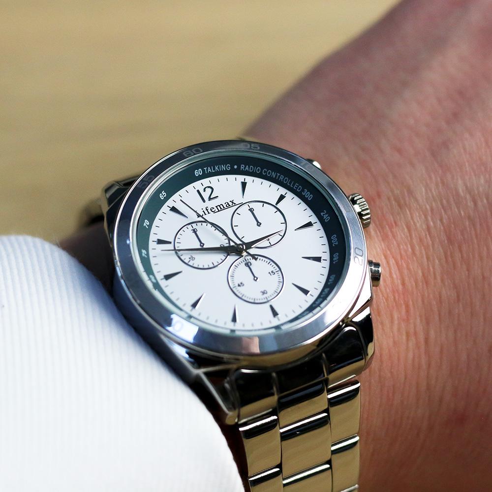 Talking Atomic Watch, Silver, Fixed Bracelet