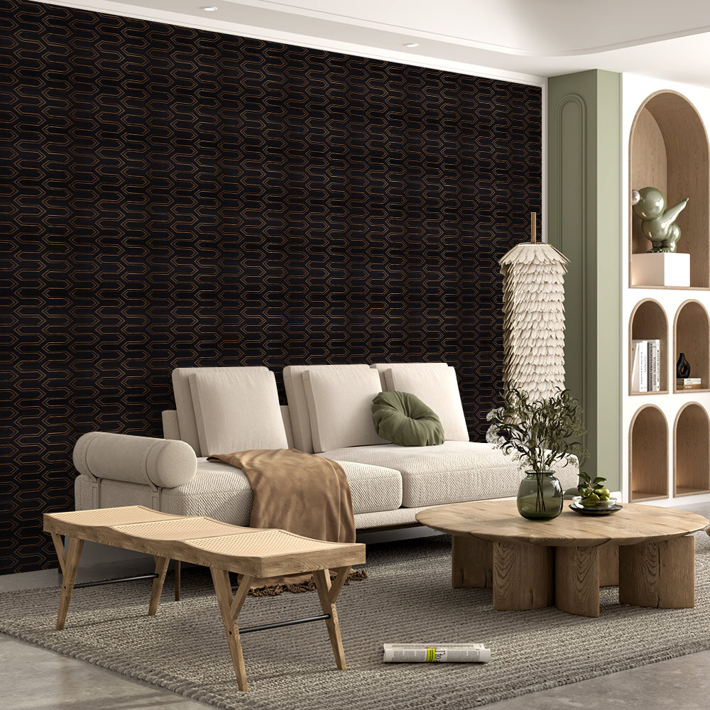 Black And Gold Geometric Wallpaper