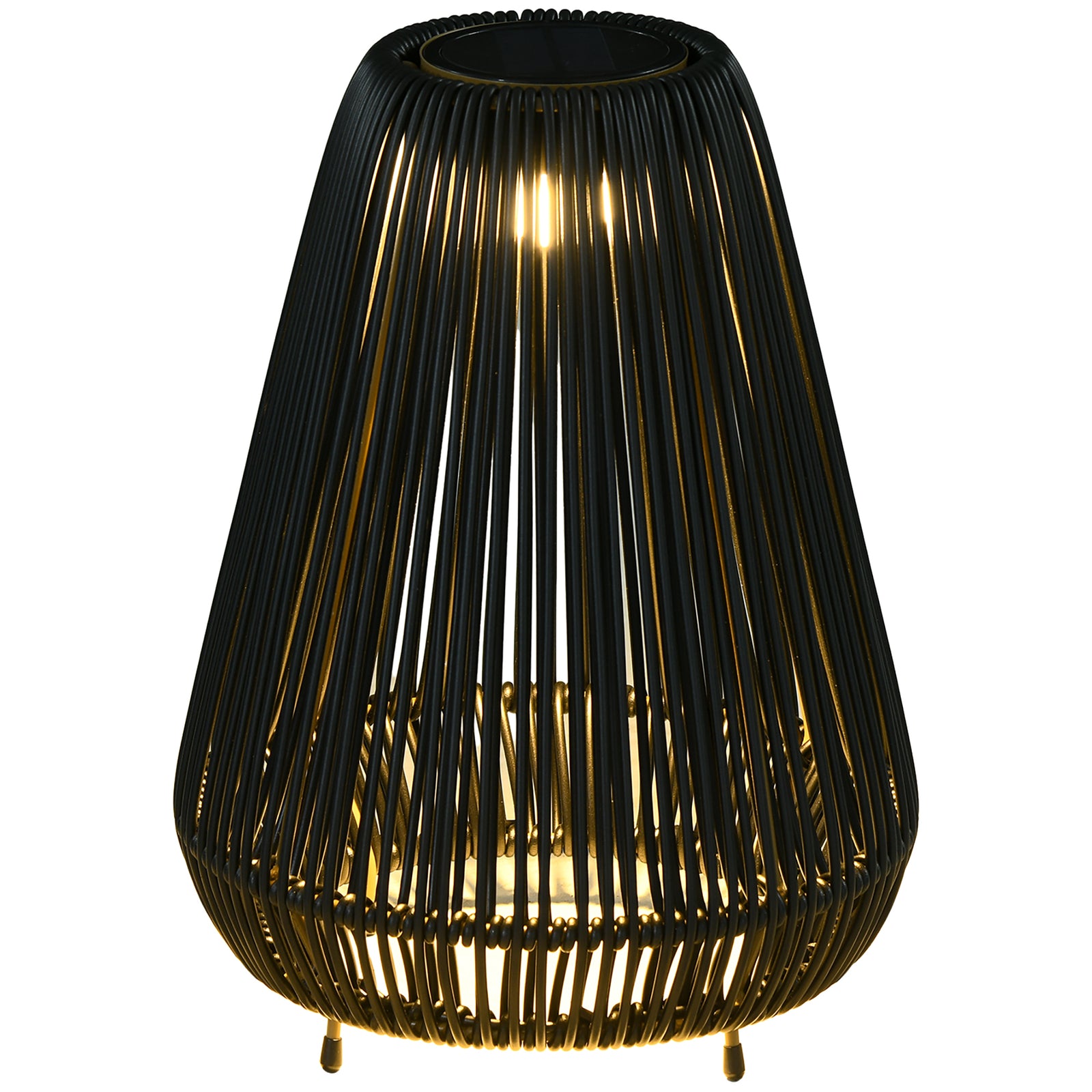 3-level Garden Rattan Solar Lantern With Auto On/off Led