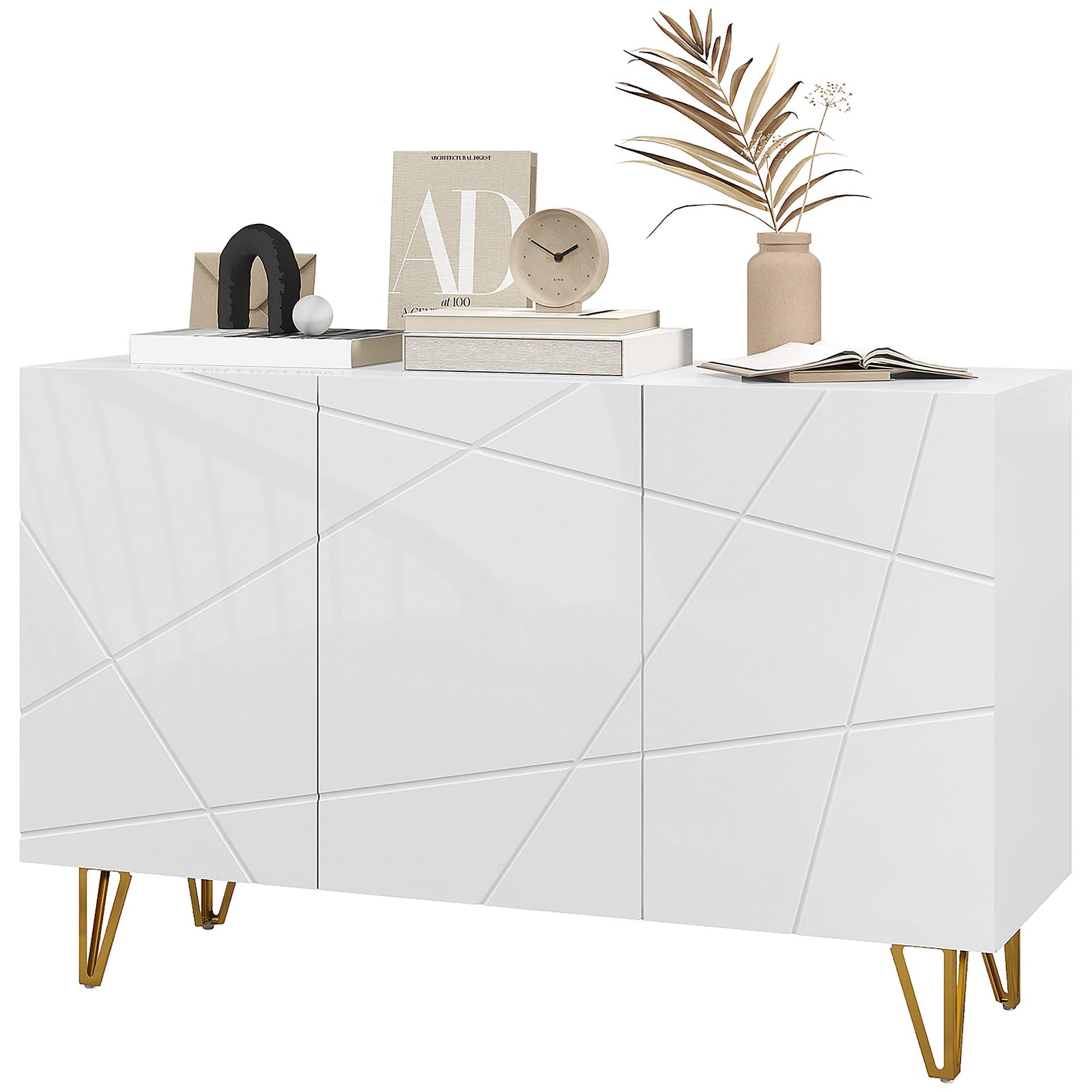 Storage Cabinet, Sideboard With Adjustable Shelves, White | One Size | White