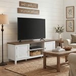 HOMCOM Farmhouse Tv Unit For Tvs Up To 42 Inch, Entertainment Centre, White