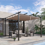 3x3(m) Pergola Gazebo Sun Shade Shelter Aluminium Garden | Brown