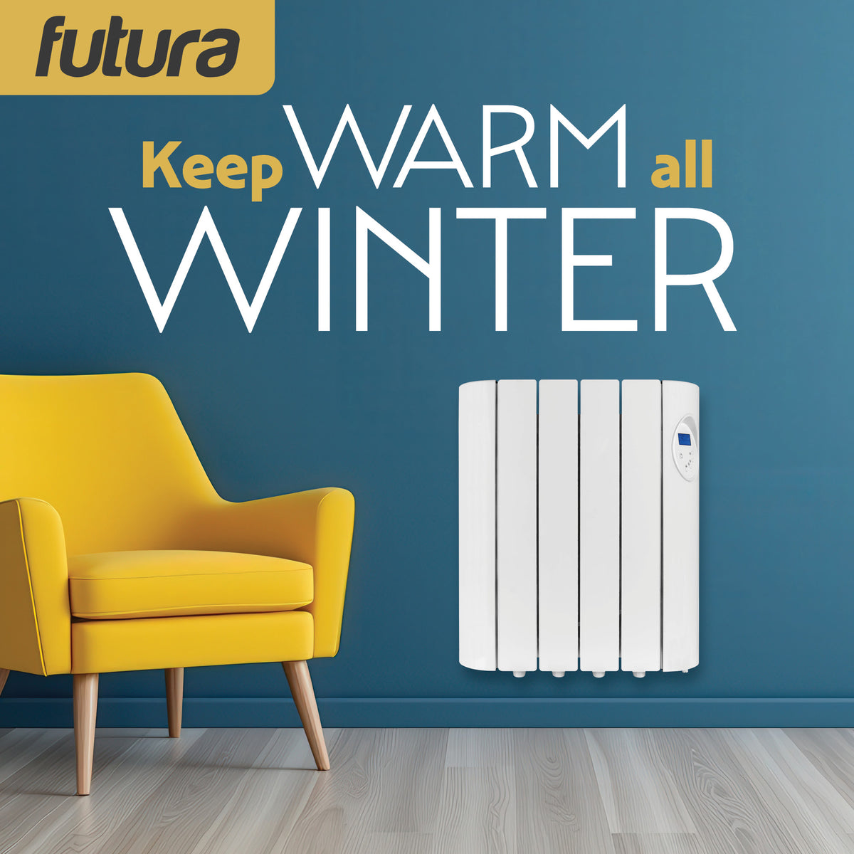 Electric Panel Heater Oil Filled Radiator Day Timer Wall Mounted Low Energy Retention Digital Thermostat Convector | 600w | White