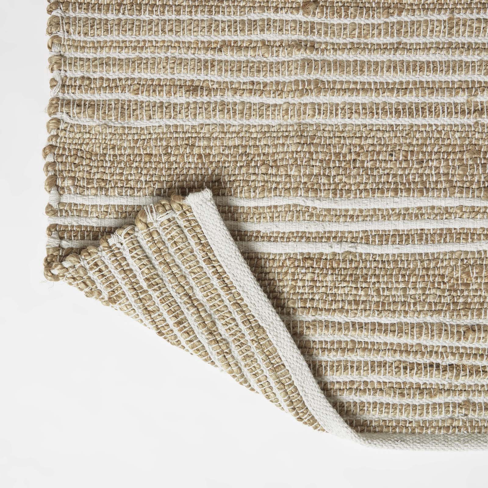 Arlyn Natural Striped Handwoven Jute Rug | 65 x 45cm | Natural