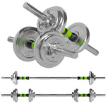 20kg Adjustable Weight Dumbbell Set, 2in1 W/ Non-slip Handle