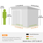 Outdoor Storage Shed, 7.5 X 4.3ft Metal Garden Shed | Green