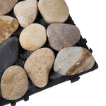 6pcs Interlocking Natural Stone Deck Tiles, 30x30cm Square Outdoor Patio Flooring, Durable Garden Pathway & Poolside Tiles | Natura