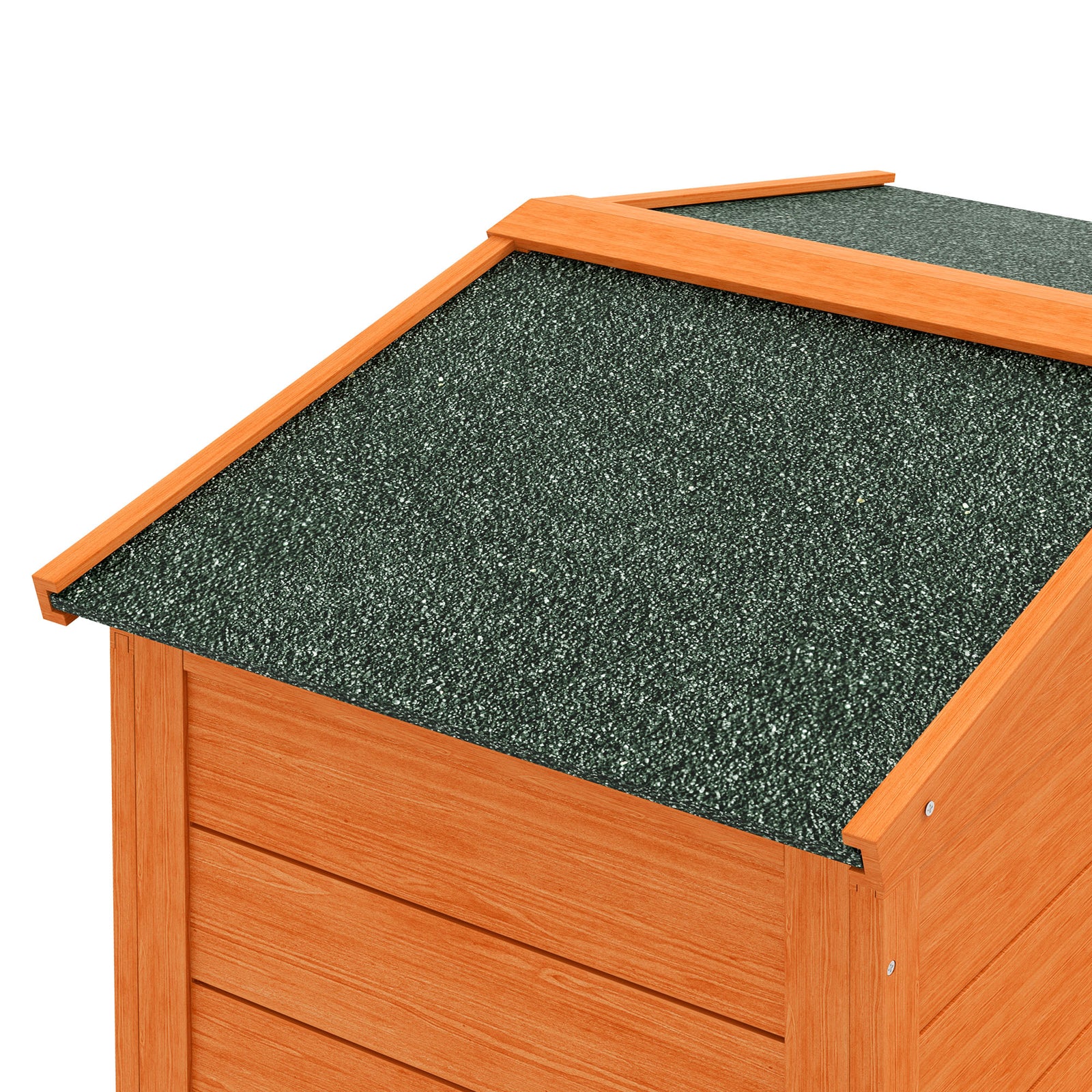 Wooden Rabbit Hutch With Run, Ramp, Slide-out Tray, Orange