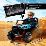 24v Electric Ride On Car, 2-seater Kids Electric Truck | Blue