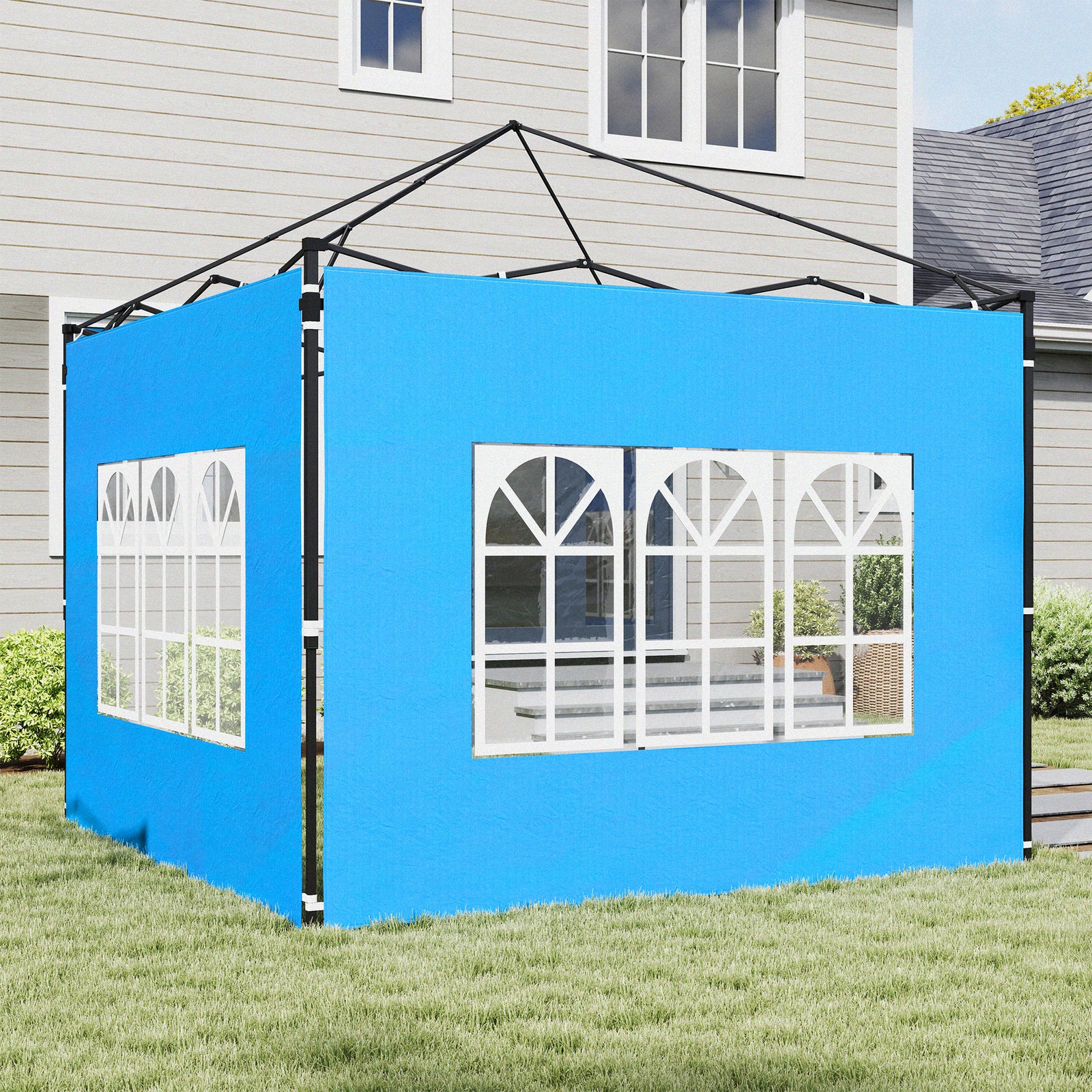 Outsunny Gazebo Side Panels For 3x3(m) Or 3x6m Gazebo Canopy, 2 Pack