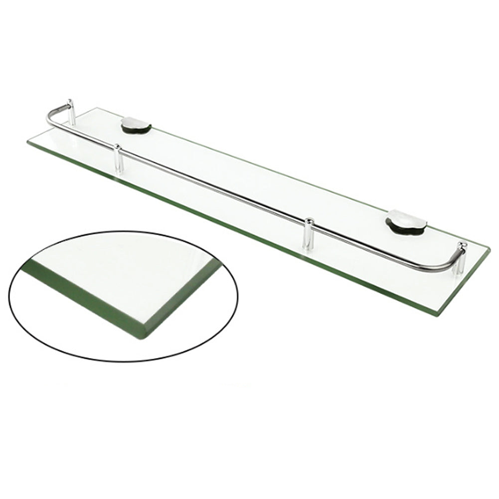 60cm Glass Shelf Tempered Glass 6mm Thick Storage Organizer Wall Mounted Bathroom
