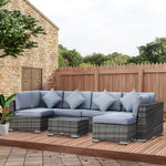 8pc Rattan Sofa Garden Furniture Aluminium Outdoor Patio Set | Gray
