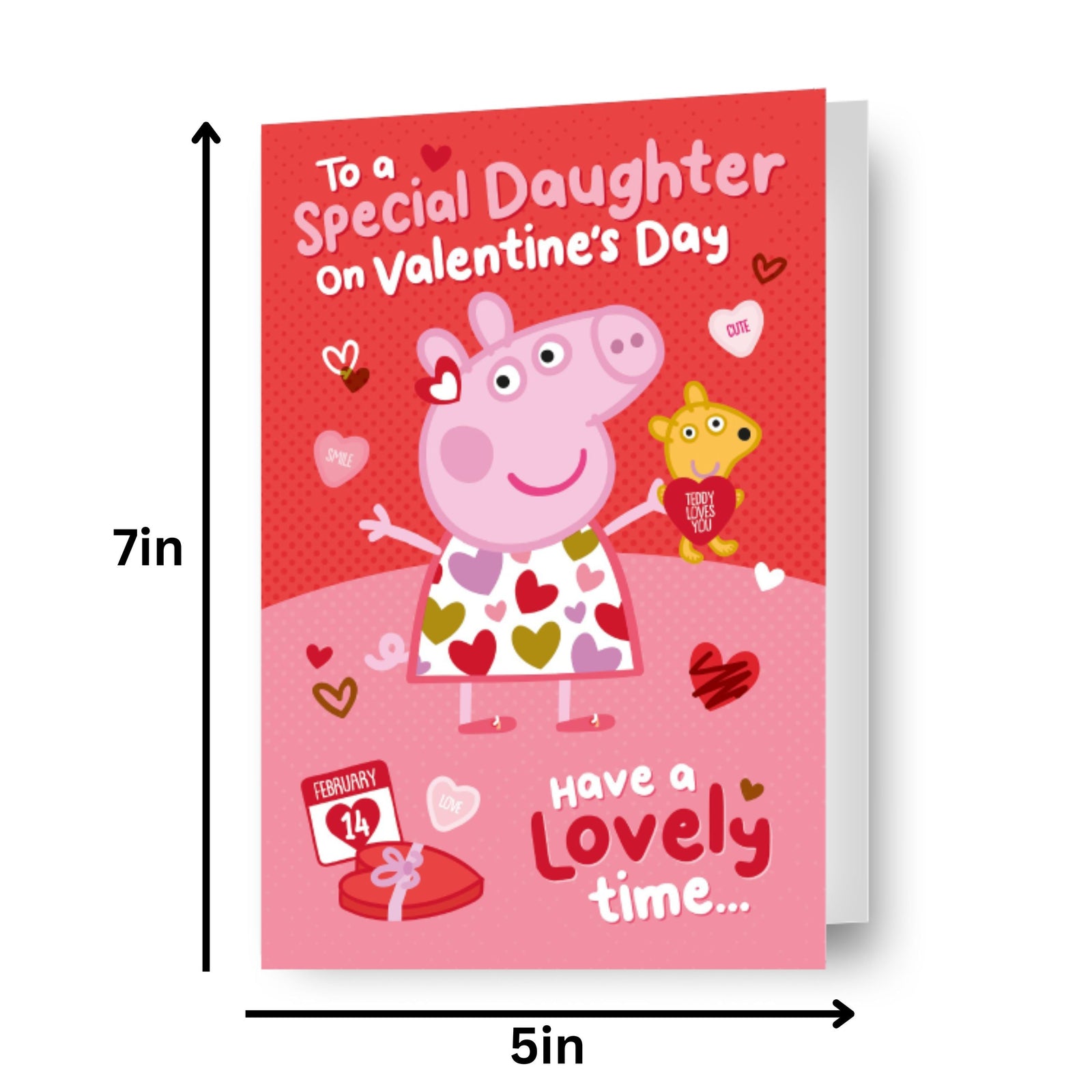 Peppa Pig Special Daughter' Valentine's Day Card Official Product