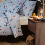 Fun Day Cotton Printed Duvet Cover Set | Single | Blue