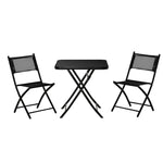 3pcs Garden Bistro Set Folding Table 2 Chairs