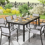 Garden Dining Table For 8, Aluminium Frame For Patio, Brown
